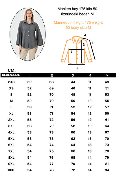 RELAXL Loose Fit up to 10XL 100% Cotton Women's Shirt Dark Gray