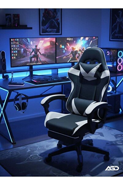 AGD High-Back Gaming Chair, Adjustable Computer Chair with Ergonomic Lumbar Support, Headrest and Ar