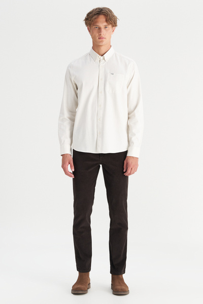 WRANGLER Βαμβακερό παντελόνι Texas εφαρμοστό Slim Fit Stretch Velvet με τσέπες