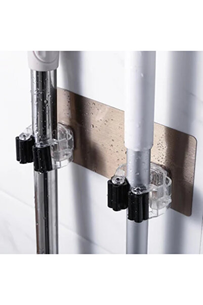 MaffStuff Double Adhesive Holder for Brooms, Mops and Other Utensils 8x8x5 cm – Black/White MaffStuff®