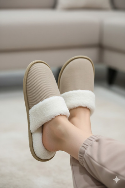 Deniz Terlik Women's Plush Warm Soft Indoor Slippers | Slippers |