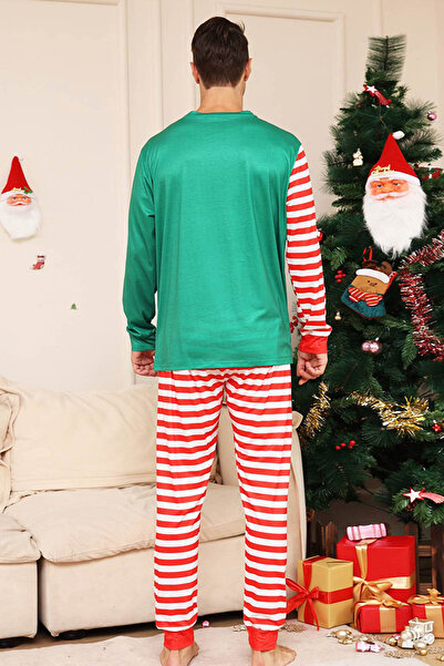 Welike Men's pajamas with Christmas motifs CandyCane
