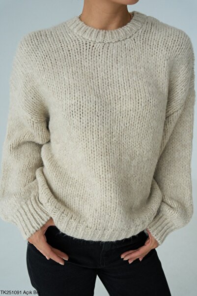 My Blog Light Green Long Sleeve Thick Sweater - 251091
