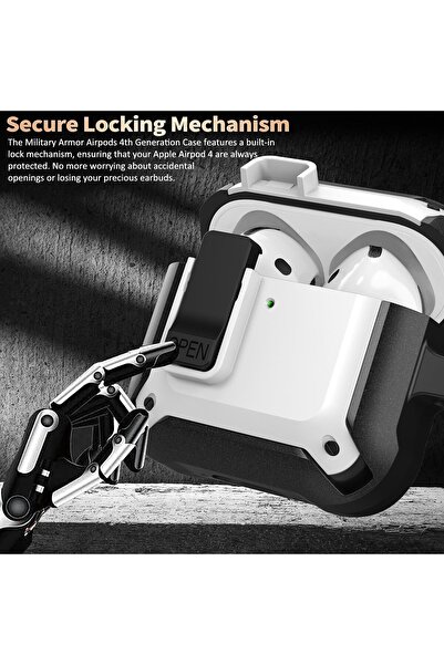 Yelajoy for Airpods Pro3 Case with Lock Clip,TPU Rugged Material Shockproof,with Carabiner&Cleaner kit,White