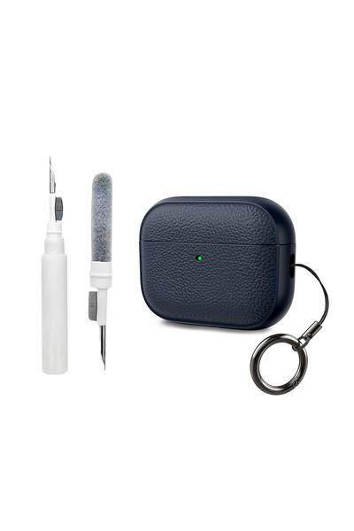 Yelajoy For AirPods Pro 3 Case 2025,Tree Texture Soft TPU Airpods Case,with Hand Strap Cleaner Pen,Navy Blue