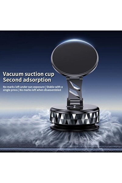 AutoFamily Magnetic Car Phone Holder 360° Adjustable Dashboard Mount with Strong Lock Base (AF6 - Black)