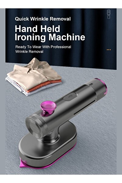 ET-LIFE 2-In-1 Handheld Steamer,Compact and 90°Foldable,Ready to Use in ˜20 Seconds,No Ironing Board Needed