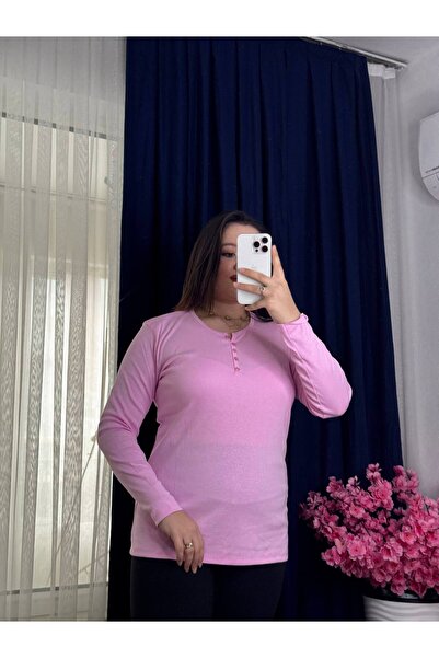 YNSGİYİM New - Yns - Women's Cotton Ribbed 100% T-Shirt Blouse Long Sleeve