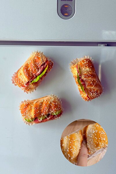 ARVALE 1 Adet Gerçek Görünümlü Mini Sandviç Magnet – Buzdolabı ve Metal Yüzeylere Uygun