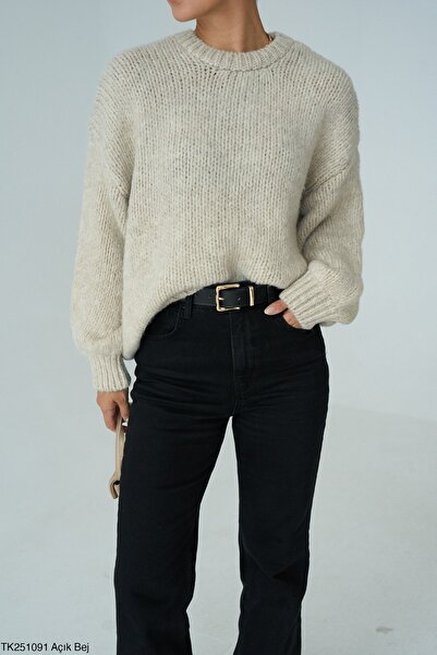 My Blog Light Green Long Sleeve Thick Sweater - 251091