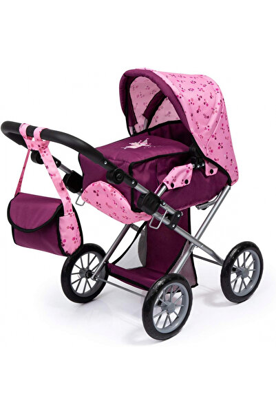 Bayer Carucior 2in1 pentru papusi City Star Plum cu maner reglabil pana la 65cm,portbebe si gentuta