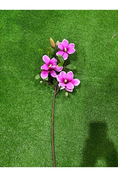 Ekodoğa Manolya Çiçeği Yapay Çiçek 70 cm Saksı Vazo Dekorasyon Bitki