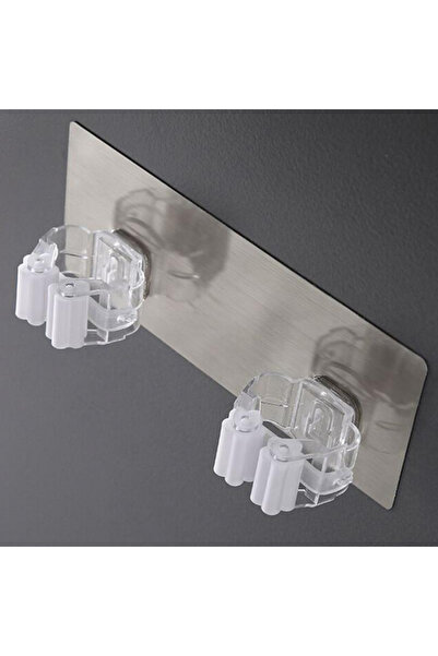 MaffStuff Double Adhesive Holder for Brooms, Mops and Other Utensils 8x8x5 cm – Black/White MaffStuff®