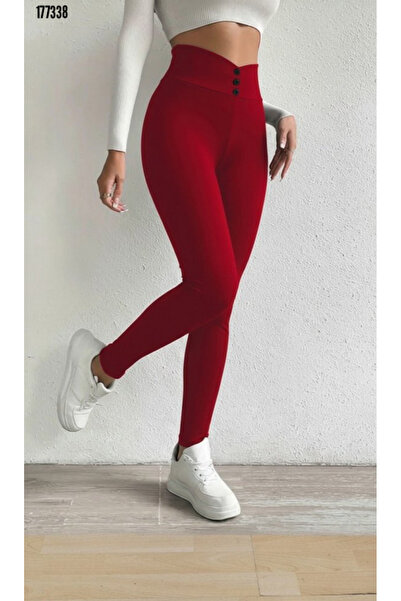 moda wanilia Women's Front Buttoned High Waist Diving Leggings – Sports & Casual Combination