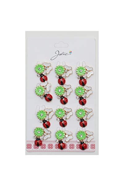 Flippy Set of 12 Martisor Brooches - Spring Daisy with Butterfly and Ladybug