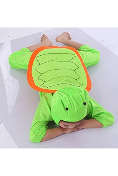 Toybox Kids Turtle Costume Jumpsuit with Hood, Animal Fancy Dress for Kids Party Outfit, Size L(6-7 Years)