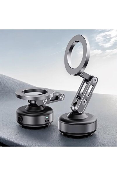 AutoFamily Magnetic Car Phone Holder | 360° Adjustable Dashboard Mount with Strong Lock Base (AF21 - Silver)