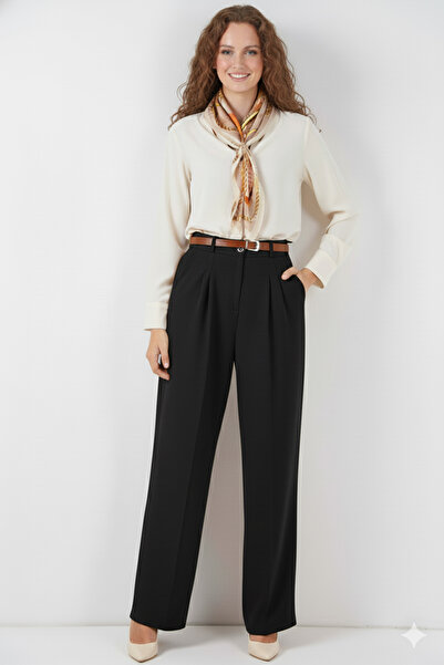 benguen Belted Hijab Pants 6696 Black