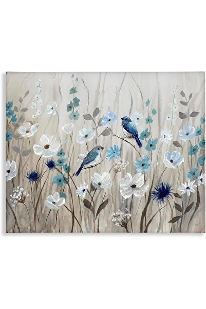 Slasa Birds Floral Meadow Blossoms Canvas Wall Art – Nature Home Decor (30x40...