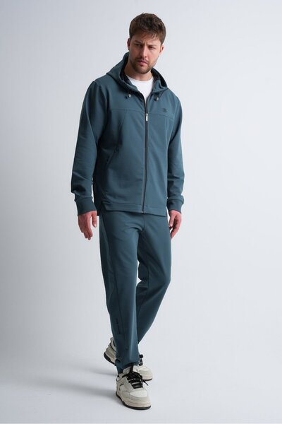 Shooter Sportswear Ανδρικό σετ αθλητικής φόρμας με φερμουάρ και με κουκούλα κρυφές τσέπες