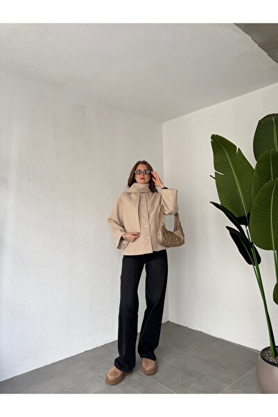 Lila Moda Women's Wool Scarf Cashmere Coat