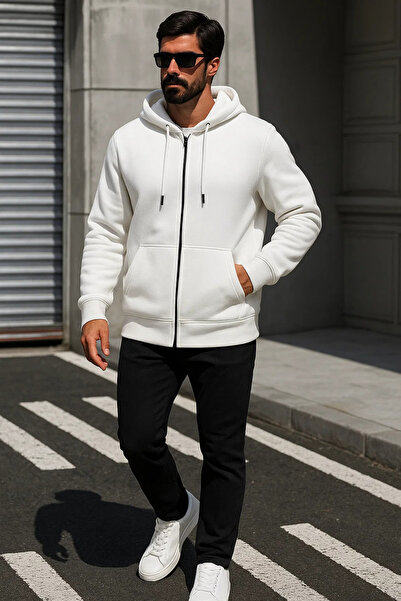 DAMGA JEANS Trend pentru bărbați, iarnă, alb supradimensionat Swea tricou