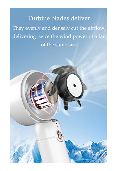 Generic Portable Handheld Fan,Handheld Turbo,3 Gear Personal,Mini Silent Super Strong Wind,Long Endurance