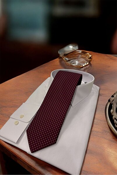 Sarar Microfiber Textured 8 cm Burgundy Tie