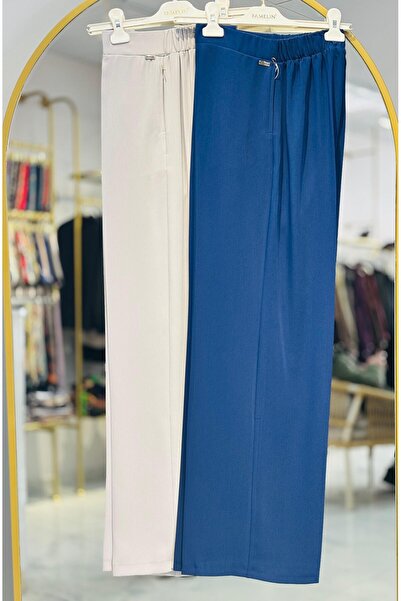 Famelin GRİ BOL PAÇA KUMAŞ PANTOLON