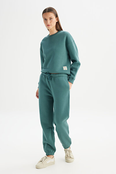 WRANGLER Regular Fit Regular Cut Ribbed Leg Green Jogger Sweatpants