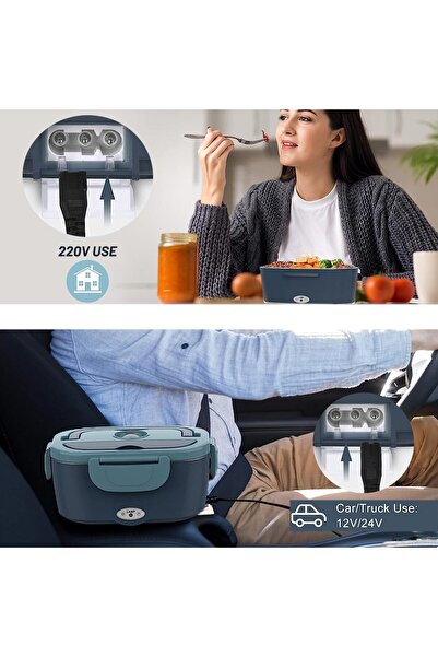 Generic Electric Lunch Box,Food Heater Portable Lunch Warmer Fast Heating 1.5L 304SS Leakproof Bento Box