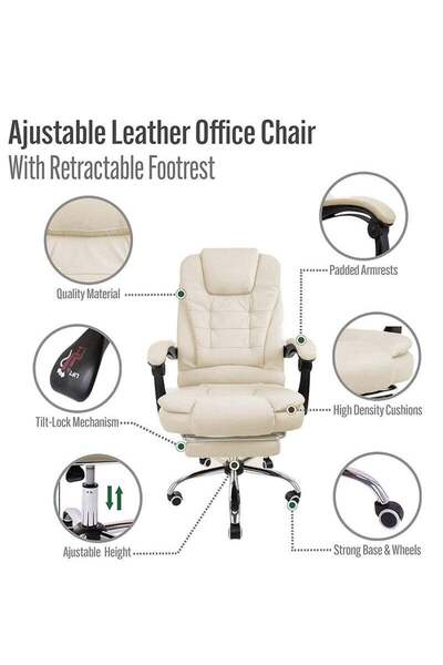 ZUIHAO Back Ofiice Chair Adjustable PU Leather for Gaming Office or Students