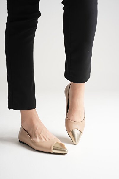 MARCHEO Margaret Women's Nude Gold Ballet Shoes