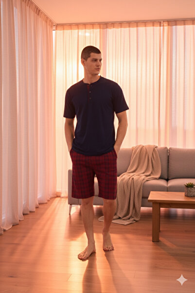 KLY New Season Men's Crew Neck Luxury Design Shorts Pajama Set