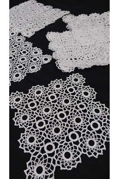 Papatyam 17 X 17 / 9 Pieces / 20 X 20 / 3 Pieces / Knitted with Thread / Lace / New Yarn / Filoş Thread