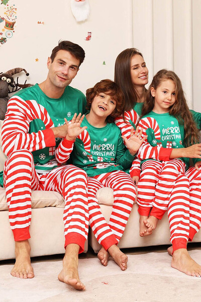 Welike Men's pajamas with Christmas motifs CandyCane