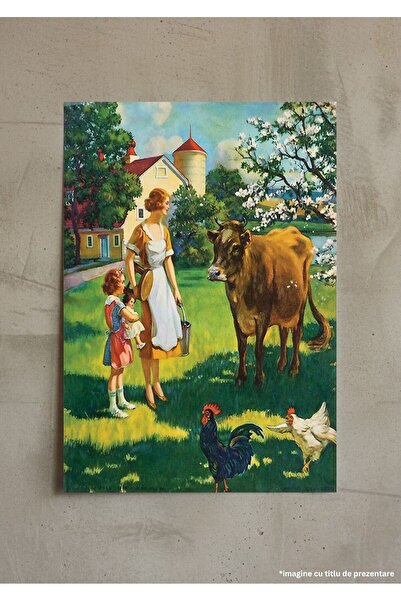 VreauPoster Poster A4 Pictura A Milking We Will Go Carton 250gr