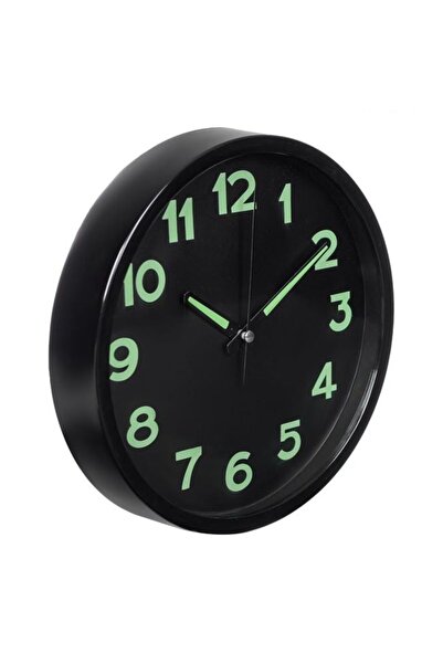 OEM Decorative Black Wall Clock Glow in the Dark Ø20cm Refined Style For Your Home