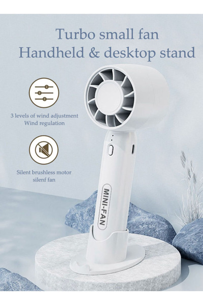 Generic Portable Handheld Fan,Handheld Turbo,3 Gear Personal,Mini Silent Super Strong Wind,Long Endurance