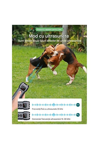 arvada Dispozitiv cu ultrasunete anti-lătrături PetPro P9 cu lanternă, negru, 51.3x26.6x122.4mm