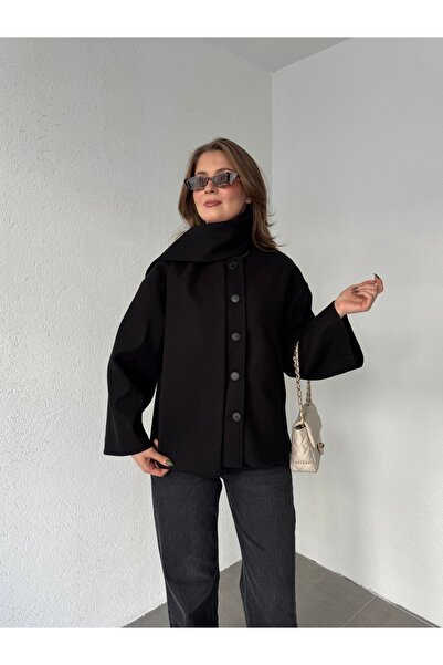 Lila Moda Women's Wool Scarf Cashmere Coat