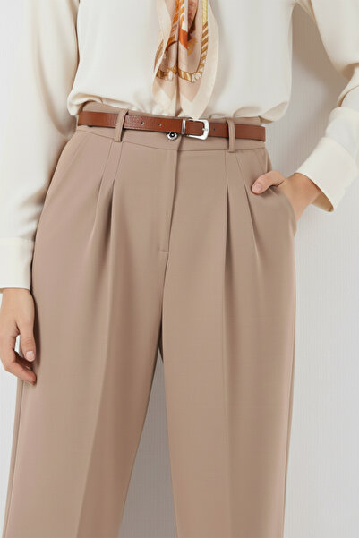 benguen Belted Hijab Pants 6696 Beige