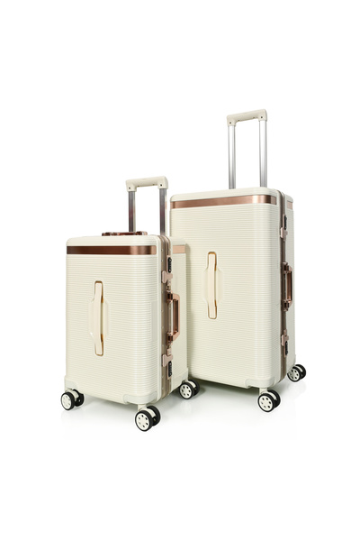 MORANO Modern travel bag made of polycarbonate material, 2 pieces (26/20 Inch)