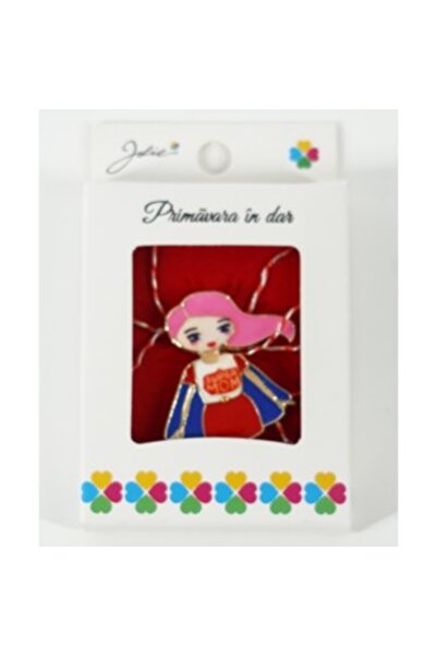 Flippy Martisor Small Brooch in Box, Brooch Size 2.5-3 cm, Metal Material, Super Mama Model