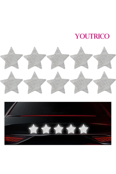 Youtrico 10pcs Personality star reflective stickers,cars and motorcycles, noticeable markers