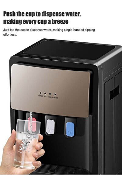 ET-LIFE Bottom Loading Water Cooler - Hot/Cold/Moderate - 3 Tap - Push Cup Get Water Anti-Bacterial, 550W