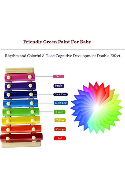 Generic X-Spring Kids Xylophone - Colorful Wooden Musical Instrument with Safe Mallets