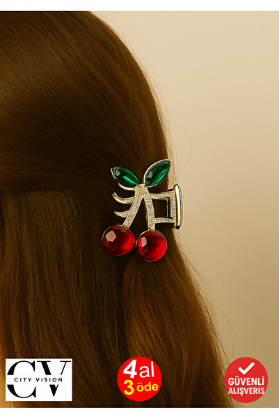 cityvision Stone Cherry Model Metal Small Size 3 cm Silver Color Latch Buckle