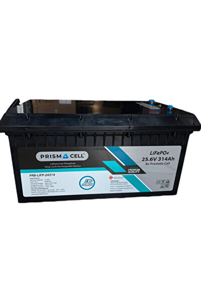 UrlaSolar Prismacell LiFePO4 Akü 314 AH 25.6 V Volt TURBO FAST CHARGING Karav...