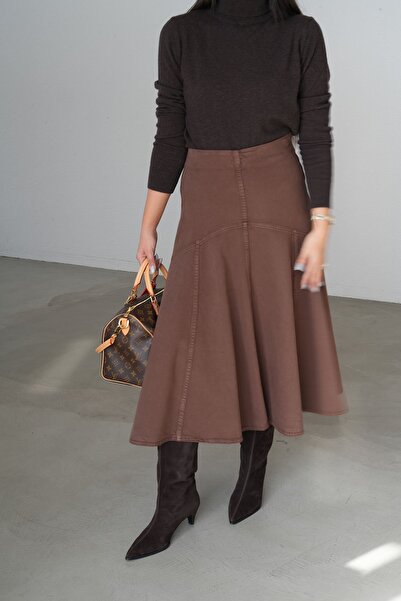 Özge Özgenç Denim Skirt with Side Zipper